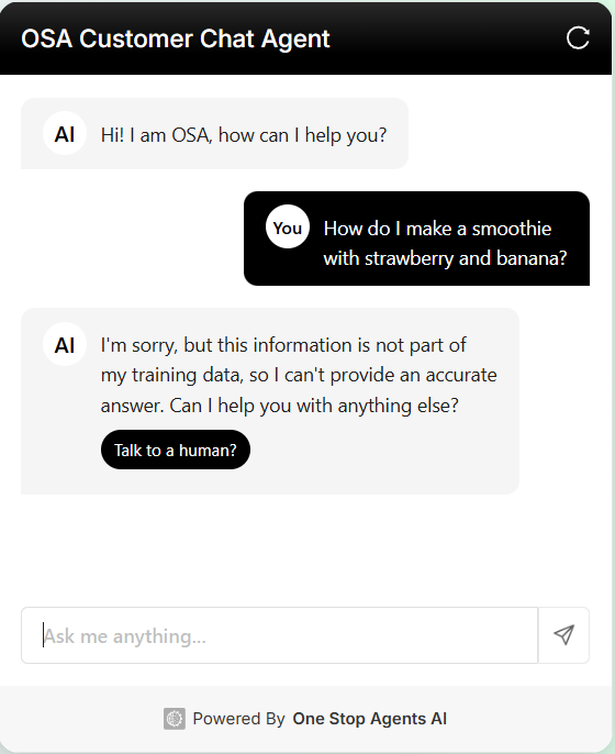 Screenshot of Human In The Loop Feature