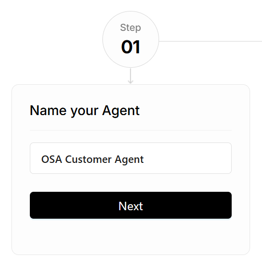 Step 1: Naming your AI agent in the setup process